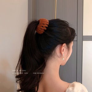 Chouchou en velours attache cheveux style de nid d'oiseau