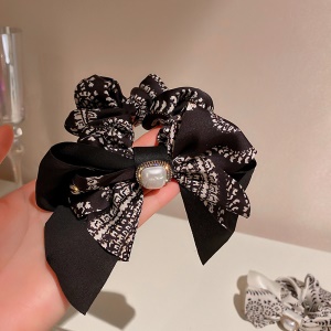 Chouchou cheveux style de noeud papillon avec perle artificielle