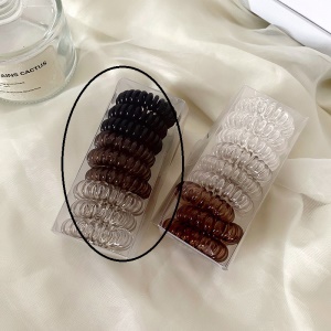Elastique à cheveux en acrylique neuf pièces en boîte