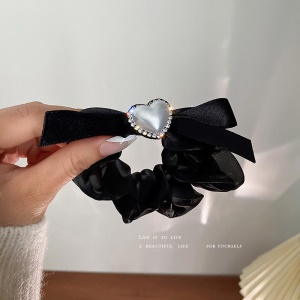 Accessoires de cheveux avec perles artificielles, nœuds avec cœur