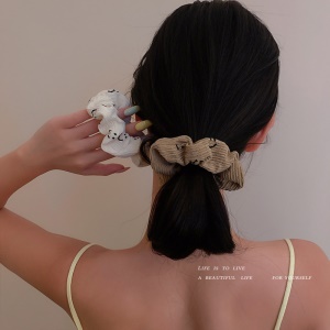 Chouchou cheveux avec les motifs de sourire pour les filles