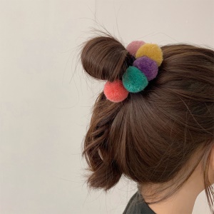 Elastique à cheveux avec les boules colorés