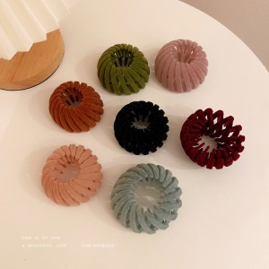 Chouchou en velours attache cheveux style de nid d'oiseau