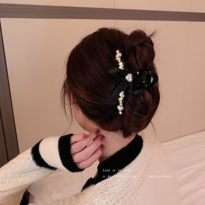 Accessoires de cheveux avec perles artificielles, nœuds avec cœur
