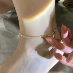 Bracelet de cheville en cristal artificiel