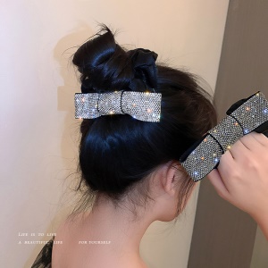 Boucle de cheveux arc avec diamant artificiel