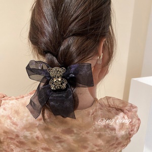 Corde de cheveux en dentelle arc incrusté de diamants