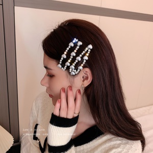 Accessoires de cheveux avec perles artificielles, nœuds avec cœur