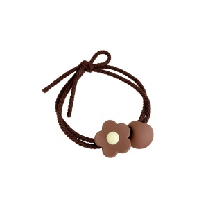 Attache cheveux corde à cheveux avec décoration florale et de noeud papillon
