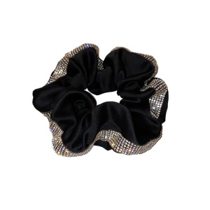 Chouchou élastique à cheveux avec décoration de diamants
