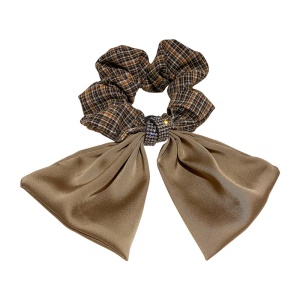 Accessoires de cheveux à carreaux arc plissé