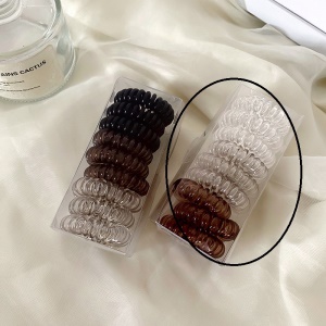 Elastique à cheveux en acrylique neuf pièces en boîte