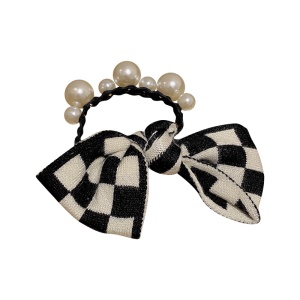 boucle de cheveux avec Nœud en flanelle à carreaux