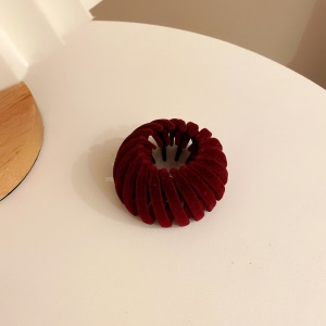 Chouchou en velours attache cheveux style de nid d'oiseau
