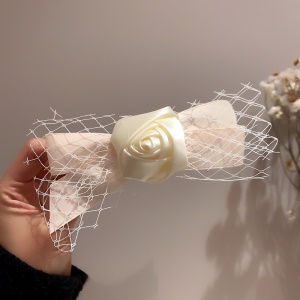 Elastique à cheveux en dentelle avec décoration  de rose