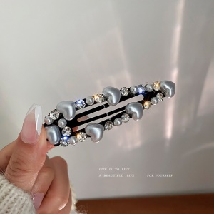 Accessoires de cheveux avec perles artificielles, nœuds avec cœur