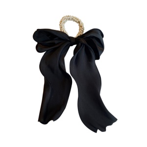 Chouchou cheveux style de noeud papillon avec perle artificielle