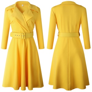 Robe tendance bureau large col rabattu