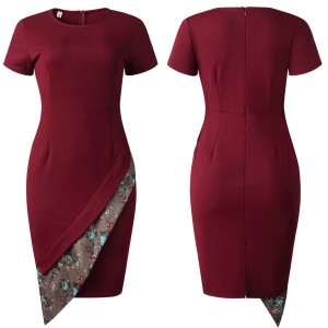 Robe couleur bordeau bas phasée
