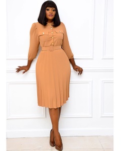 Robe semi  longue bas plissé