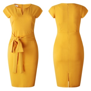 Robe sortie et boulot à ruban ceinture