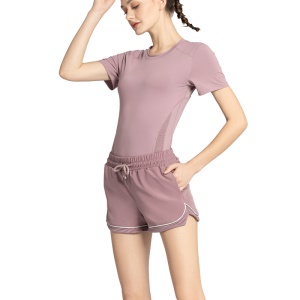 Ensemble tenue de sport Short et t-shirt à manches courtes respirant 2 pièces