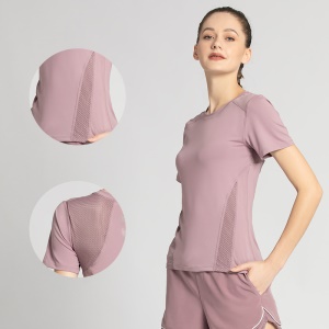 Ensemble tenue de sport Short et t-shirt à manches courtes respirant 2 pièces