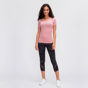 T-shirt de sport respirant à manches courtes et col rond