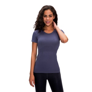 T-shirt de sport respirant à manches courtes et col rond